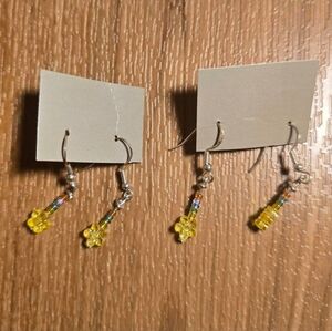 Summer Lemonade Flower Beaded earrings